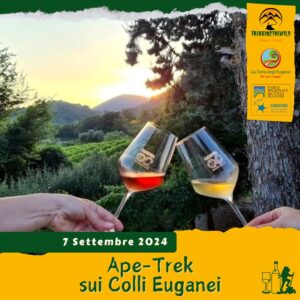 trekking escursione colli euganei tramonto cantina ca' lustra zanovello apetrek cinto euganeo vino aperitivo sabato 7 settembre 2024 pomeriggio europarc federparchi