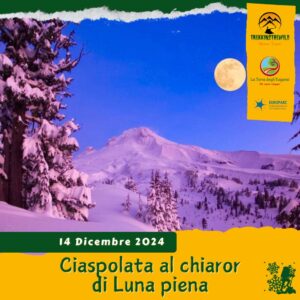 trekking escursione ciaspe ciaspolata neve prealpi venete luna piena asiago altopiano mandriolo cena rifugio larici montagna sabato 14 dicembre 2024 veneto pomeriggio sera