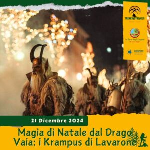 trekking escursione prealpi venete altopiano lavarone drago vaia regeneration martalar natale mercatini krampus sfilata alpe cimbra sabato 21 dicembre 2024 trentino alto adige veneto