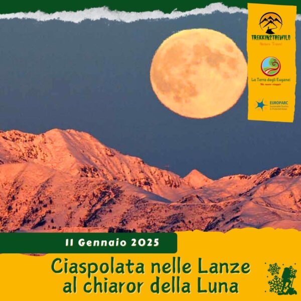 trekking escursione ciaspe ciaspolata neve prealpi venete valle lanze fiorentini luna piena tramonto folgaria alpe cimbra montagna sabato 11 gennaio 2025 veneto pomeriggio