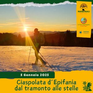 trekking escursione ciaspe ciaspolata neve prealpi venete valle lanze fiorentini stelle tramonto alpe cimbra epifania cena rifugio domenica 5 gennaio 2025 veneto pomeriggio