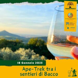 trekking escursione colli euganei tramonto cantina tenuta ca' barbaro bacco baone vino aperitivo natale monte cecilia sabato 18 gennaio 2025 pomeriggio europarc federparchi