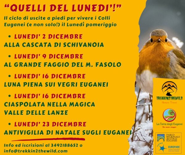 trekking escursione colli euganei unesco lunedì pomeriggio berici ciaspolate ciaspole neve veneto dicembre natale 2024 OK