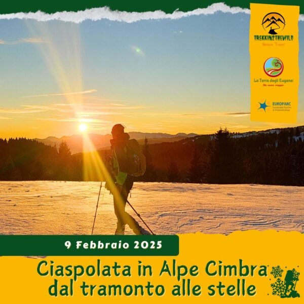 trekking escursione ciaspe ciaspolata neve prealpi venete alpe cimbra folgaria monte maggio fiorentini lanze stelle tramonto domenica 9 febbraio 2025 veneto pomeriggio