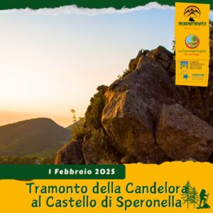 trekking escursione colli euganei candelora castello speronella rocca pendice teolo tramonto sabato 1 febbraio 2025 veneto unesco pomeriggio