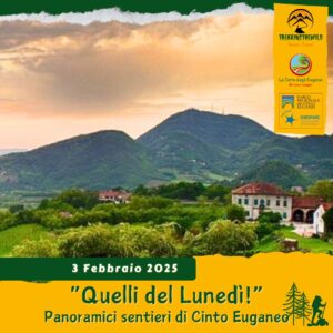 trekking escursione colli euganei monte brecale cinto euganeo fontanafredda lunedì pomeriggio 3 febbraio 2025 unesco europarc federparchi