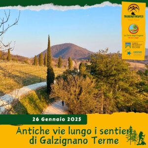 trekking escursione colli euganei valsanzibio galzignano terme creste mottolone vie sentieri domenica 26 gennaio 2025 veneto unesco mattina