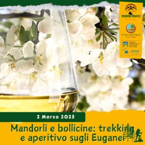 trekking escursione colli euganei monte fasolo beatrice d'este villa cinto euganeo aperitivo ca' lunga vino mandorli fiore faggio domenica 2 marzo 2025 veneto unesco pomeriggio